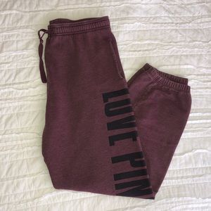 Victoria’s Secret PINK burgundy sweatpants